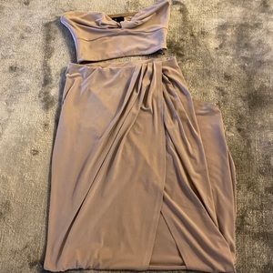 NBD Halena skirt and top set in Taupe-XS
